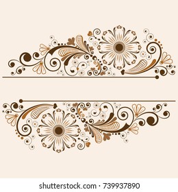 vector vintage floral  background with decorative flowers for design