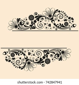 vector vintage floral  background with decorative flowers for design