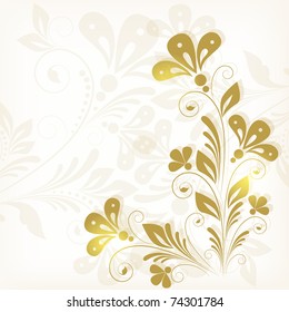 vector vintage floral  background with decorative flowers for design