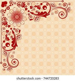 vector vintage floral  background with decorative flowers for design