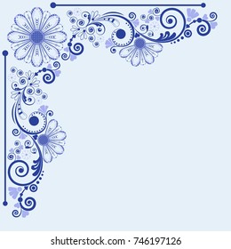 vector vintage floral  background with decorative flowers for design