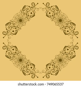 vector vintage floral  background with decorative flowers for design