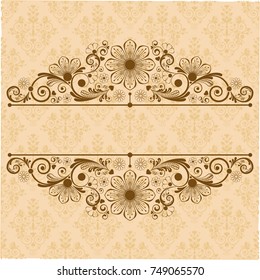 vector vintage floral  background with decorative flowers for design