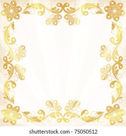 vector vintage floral  background with decorative flowers for design