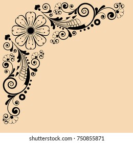 vector vintage floral  background with decorative flowers for design