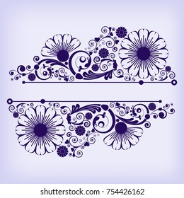 vector vintage floral  background with decorative flowers for design