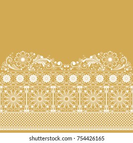 vector vintage floral  background with decorative flowers for design