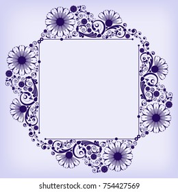 vector vintage floral  background with decorative flowers for design