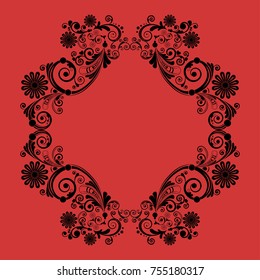 vector vintage floral  background with decorative flowers for design