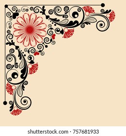 vector vintage floral  background with decorative flowers for design