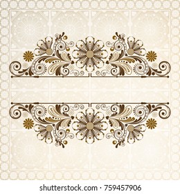 vector vintage floral  background with decorative flowers for design