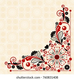 vector vintage floral  background with decorative flowers for design