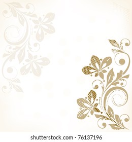 vector vintage floral  background with decorative flowers for design