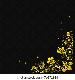 vector vintage floral  background with decorative flowers for design