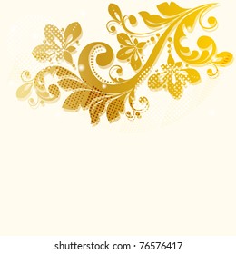 vector vintage floral  background with decorative flowers for design