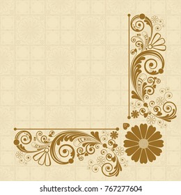 vector vintage floral  background with decorative flowers for design