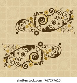 vector vintage floral  background with decorative flowers for design