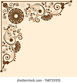 vector vintage floral  background with decorative flowers for design