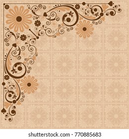 vector vintage floral  background with decorative flowers for design