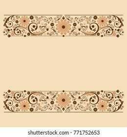 vector vintage floral  background with decorative flowers for design