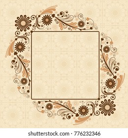 vector vintage floral  background with decorative flowers for design