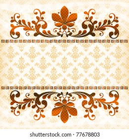vector vintage floral  background with decorative flowers for design
