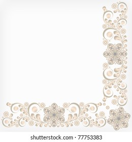 vector vintage floral  background with decorative flowers for design
