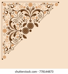 vector vintage floral  background with decorative flowers for design