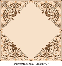 vector vintage floral  background with decorative flowers for design