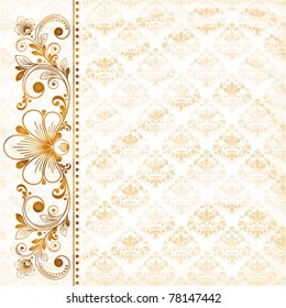 vector vintage floral  background with decorative flowers for design