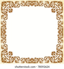 vector vintage floral  background with decorative flowers for design