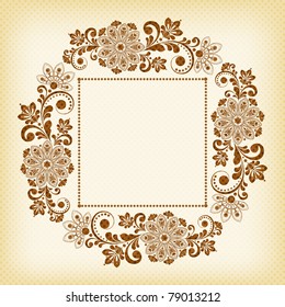 vector vintage floral  background with decorative flowers for design