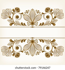 vector vintage floral  background with decorative flowers for design