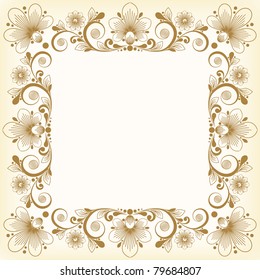 vector vintage floral  background with decorative flowers for design