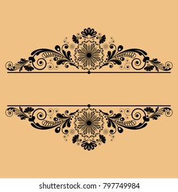 vector vintage floral  background with decorative flowers for design