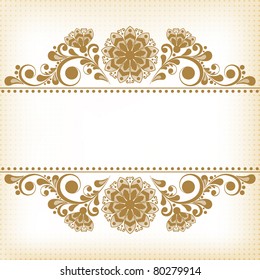 vector vintage floral  background with decorative flowers for design