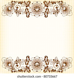 vector vintage floral  background with decorative flowers for design