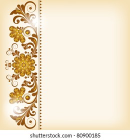 vector vintage floral  background with decorative flowers for design