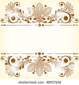 vector vintage floral  background with decorative flowers for design