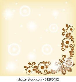 vector vintage floral  background with decorative flowers for design