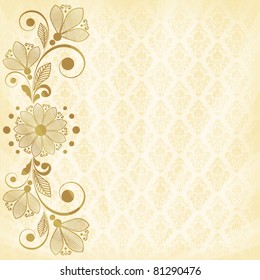 vector vintage floral  background with decorative flowers for design