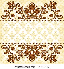 vector vintage floral  background with decorative flowers for design
