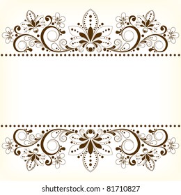 vector vintage floral  background with decorative flowers for design