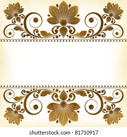 vector vintage floral  background with decorative flowers for design