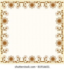 vector vintage floral  background with decorative flowers for design