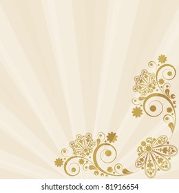 vector vintage floral  background with decorative flowers for design
