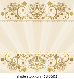 vector vintage floral  background with decorative flowers for design