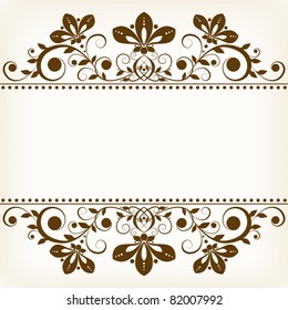 vector vintage floral  background with decorative flowers for design