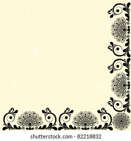 vector vintage floral  background with decorative flowers for design