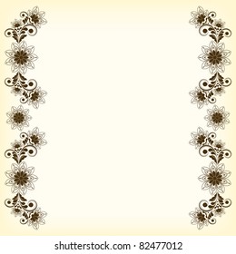 vector vintage floral  background with decorative flowers for design